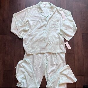 NWT Vintage Miss Elaine Mint Green Pajama Set women’s size Large regency